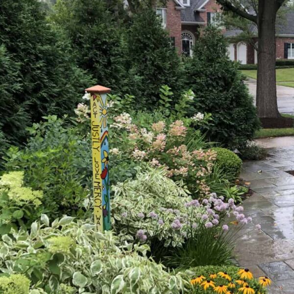 Our church's peace pole in 2019