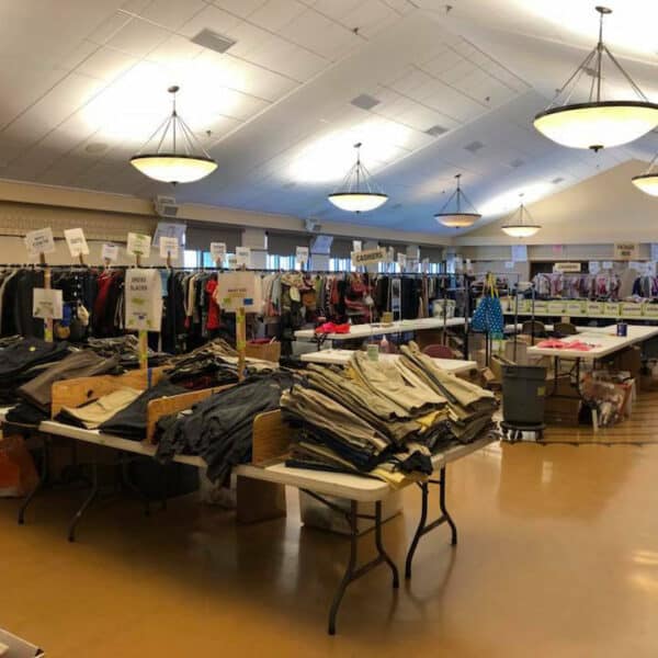 First Congo church rummage sale in barn