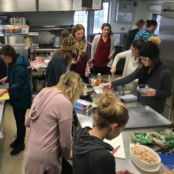 First Congo women cooking in a kitchen