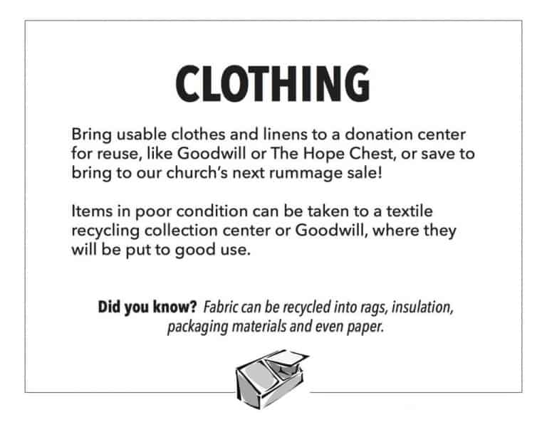 The Green Team poster on how to recycle clothing