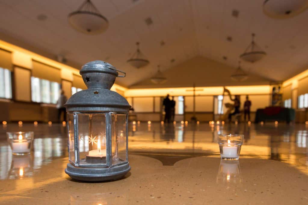 A Labyrinth lantern inside First Congo