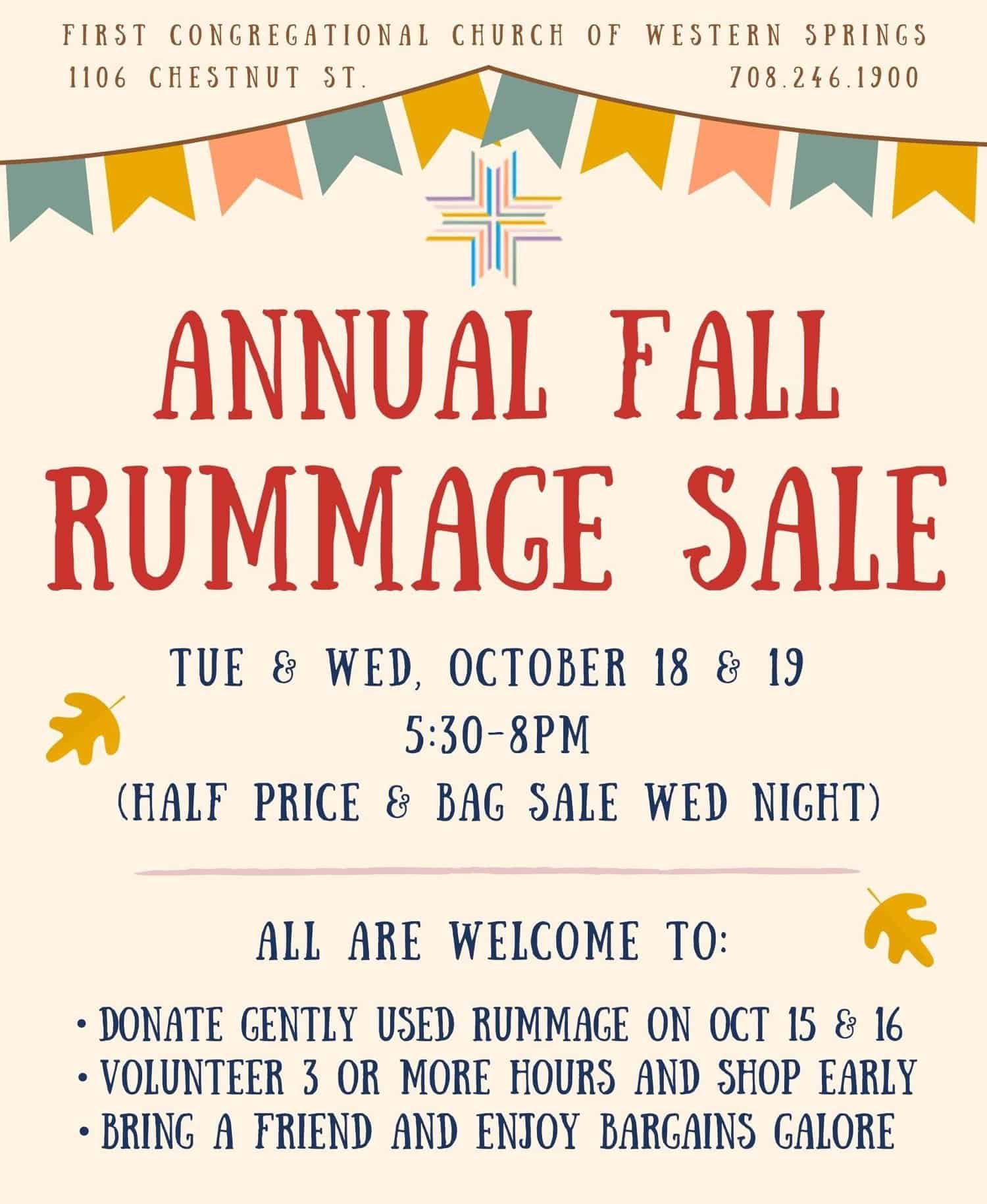 fall rummage sale poster 2022